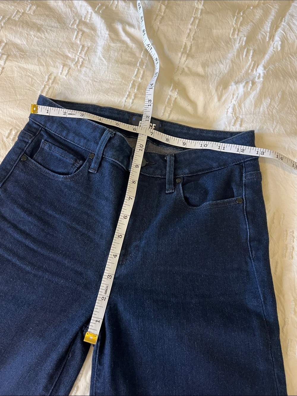 PAIGE Hoxton Straight Leg Jeans Deep Navy High Rise Transcend Vintage NWT - Picture 5 of 9